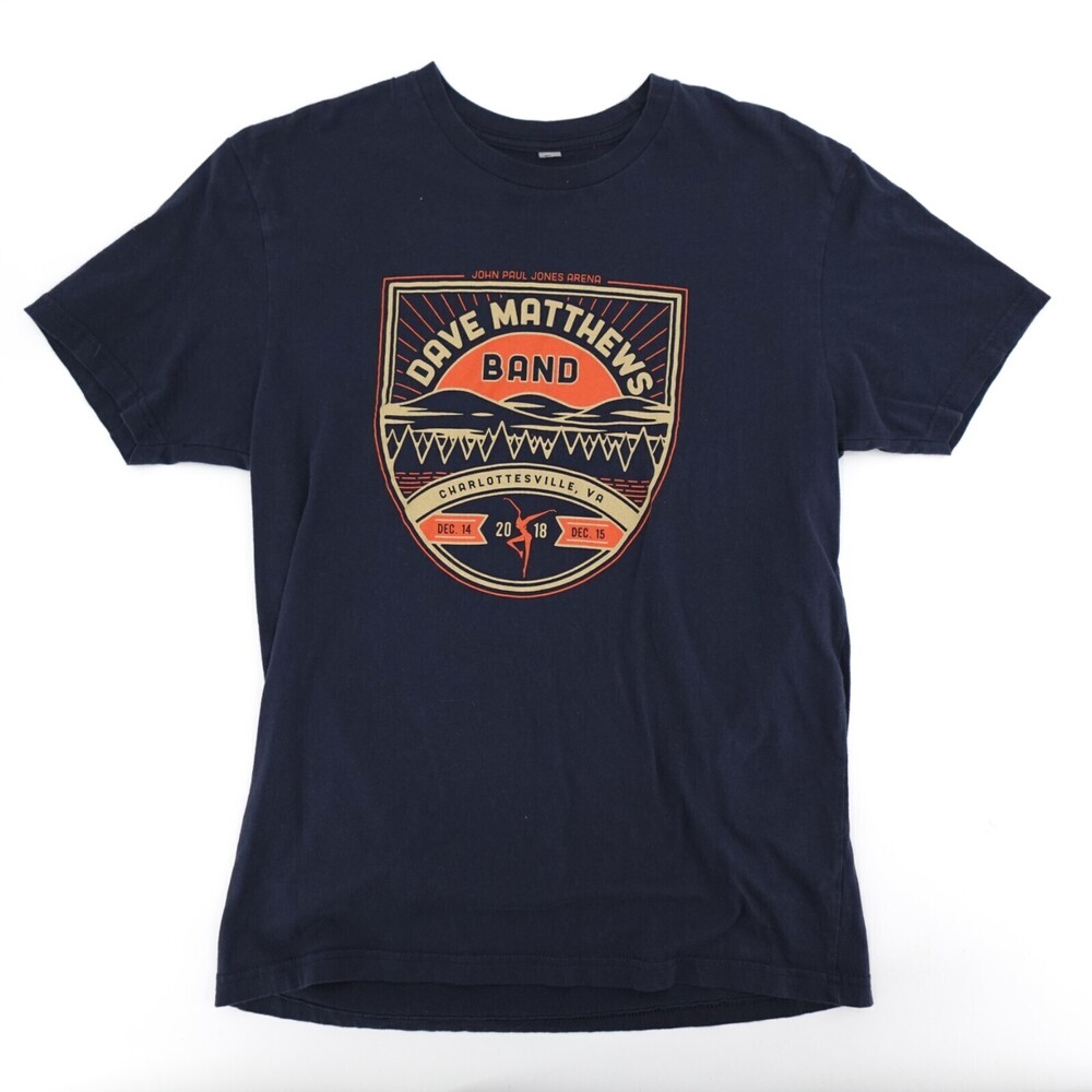 Dave Matthews Band DMB Shirt Adult Small Navy 2018 Concert T-shirt Graphic